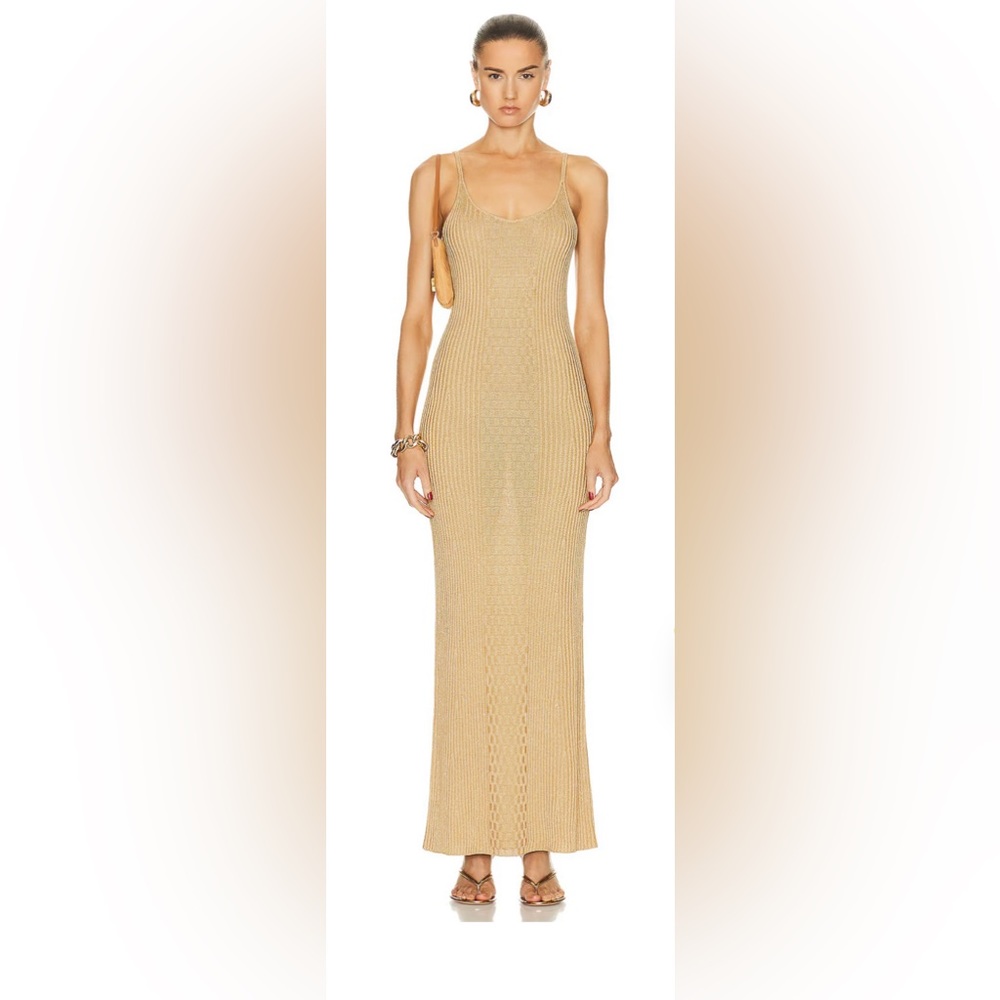 NWT Nili Lotan zarina gold knit dress